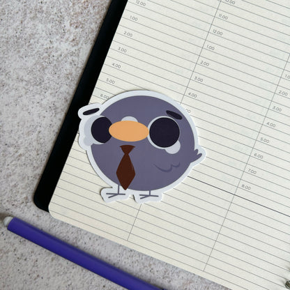 Overworked pigeon sticker - die cut sticker