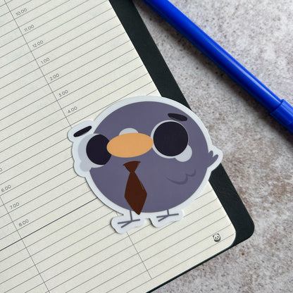 Overworked pigeon sticker - die cut sticker