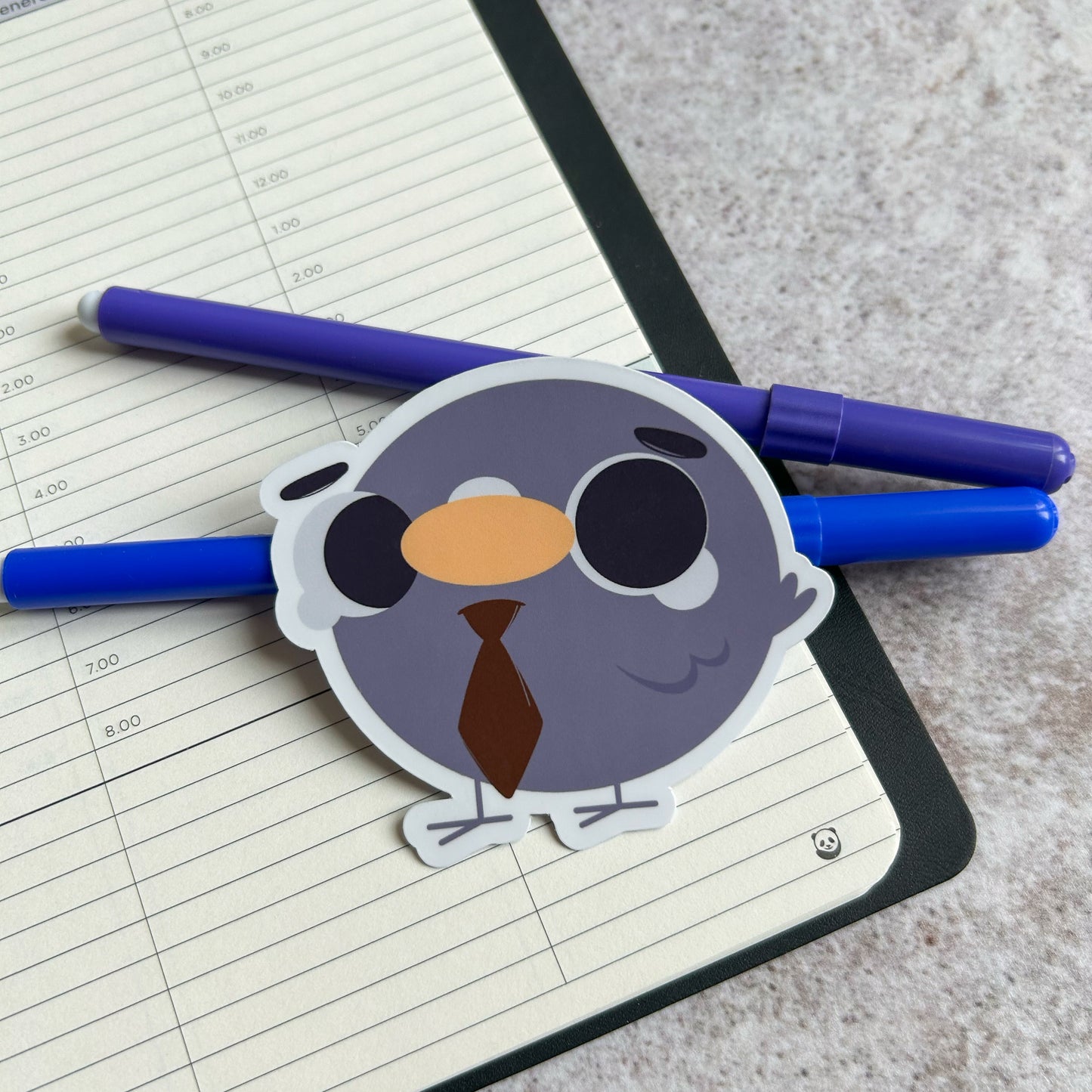 Overworked pigeon sticker - die cut sticker