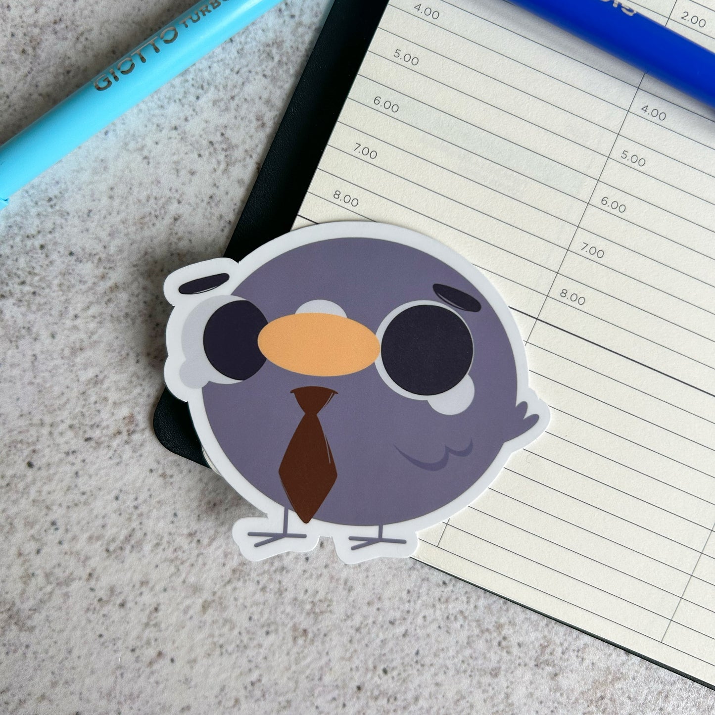 Overworked pigeon sticker - die cut sticker