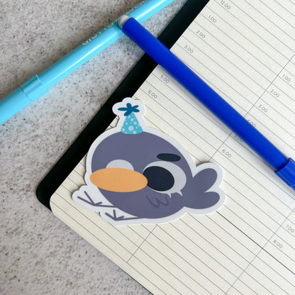 Party pigeon sticker - die cut sticker