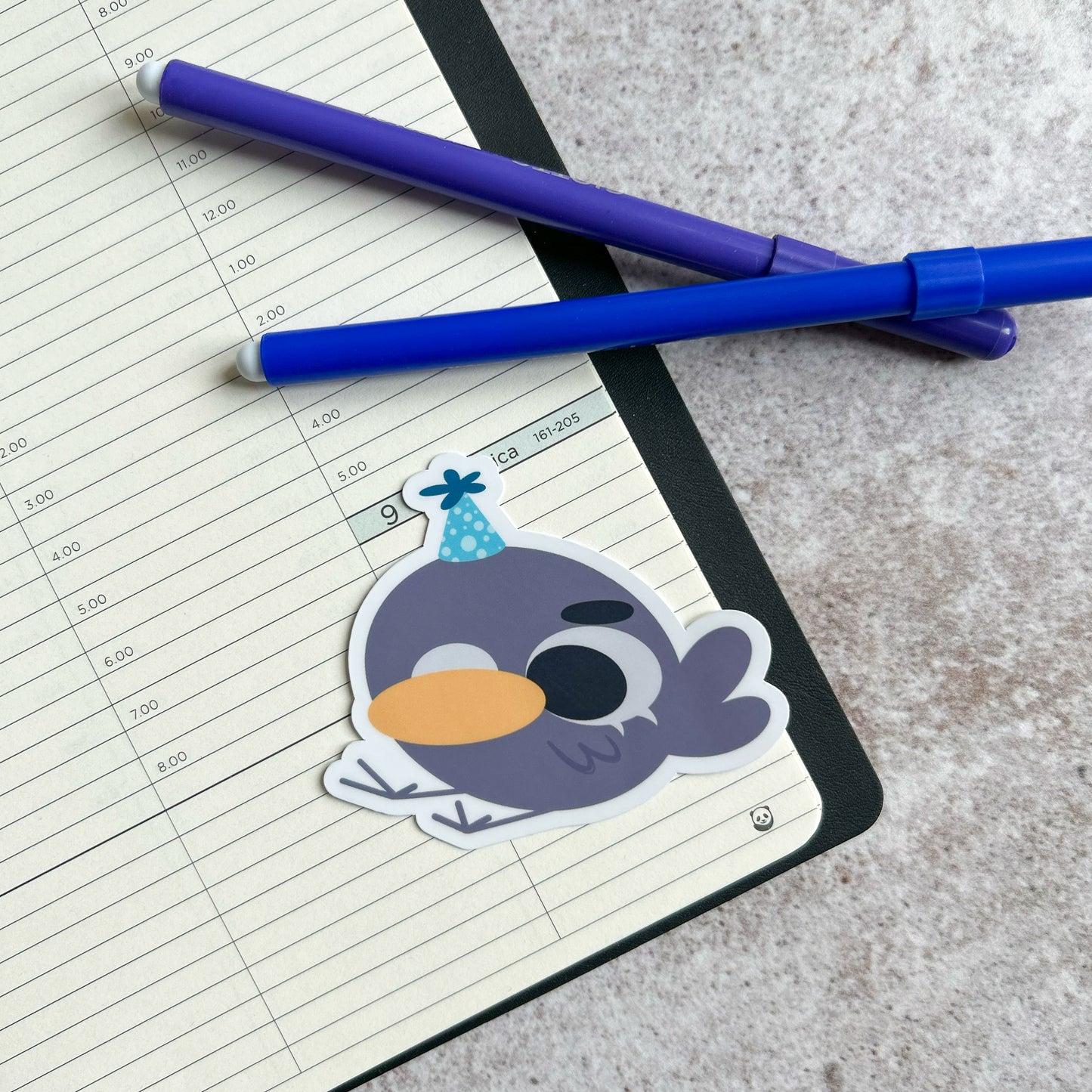 Party pigeon sticker - die cut sticker