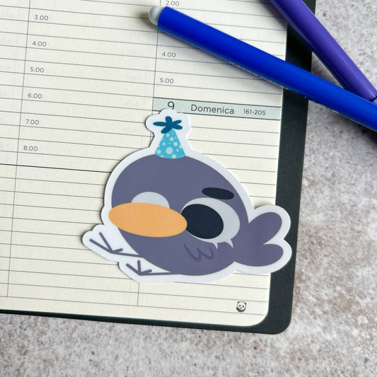 Party pigeon sticker - die cut sticker
