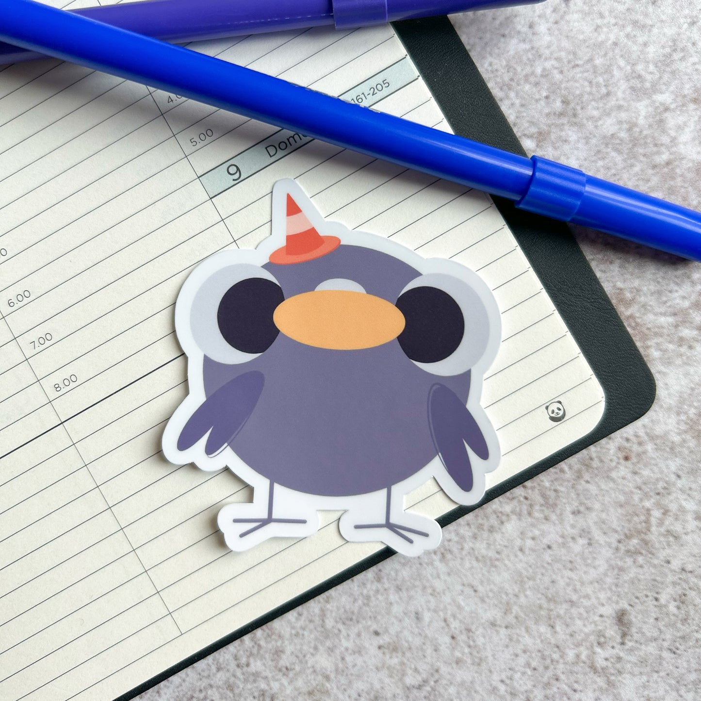 Traffic cone pigeon sticker - die cut sticker