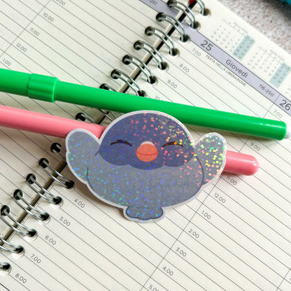 Pigeon die cut sticker | cute stationery | journaling sticker | bujo | holographic sticker