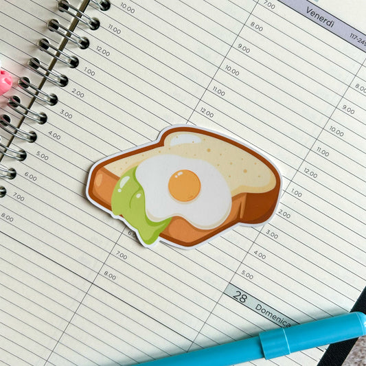 Frog on toast die cut sticker | cute stationery | journaling sticker | bujo | vinyl sticker | laptop sticker
