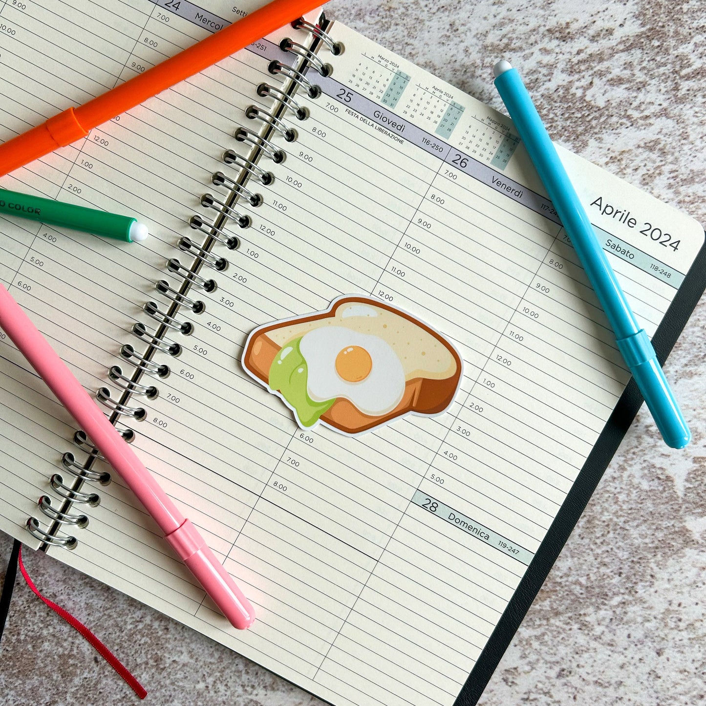Frog on toast die cut sticker | cute stationery | journaling sticker | bujo | vinyl sticker | laptop sticker