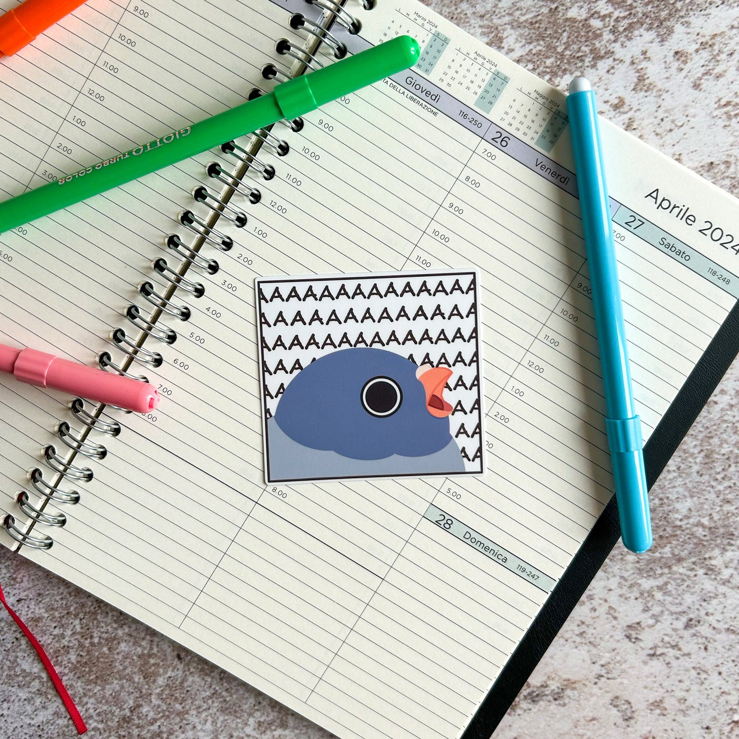 Desperate pigeon die cut sticker | cute stationery | journaling sticker | bujo | vinyl sticker | laptop sticker
