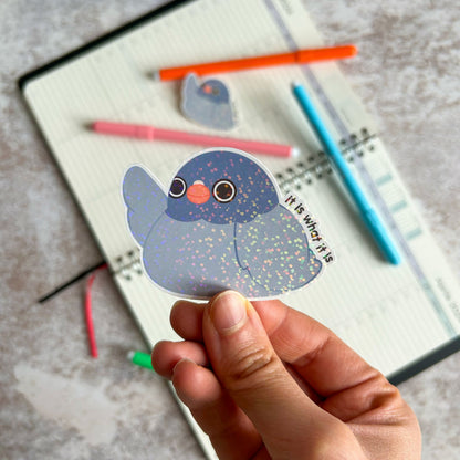 It is what it is pigeon die cut sticker | cute stationery | journaling sticker | bujo | holographic sticker