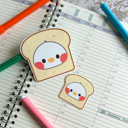 Bread duck die cut sticker | cute stationery | journaling sticker | bujo | vinyl sticker | laptop sticker