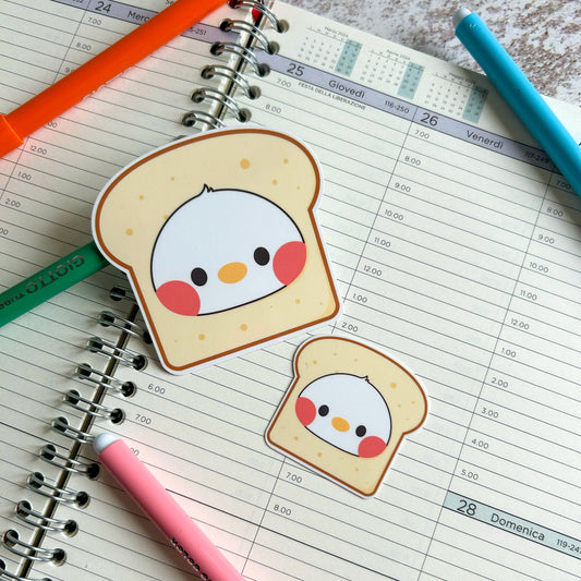 Bread duck die cut sticker | cute stationery | journaling sticker | bujo | vinyl sticker | laptop sticker