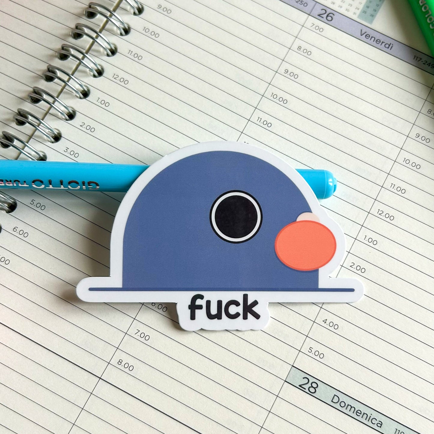 Fuck pigeon die cut sticker | cute stationery | journaling sticker | bujo | vinyl sticker | laptop sticker