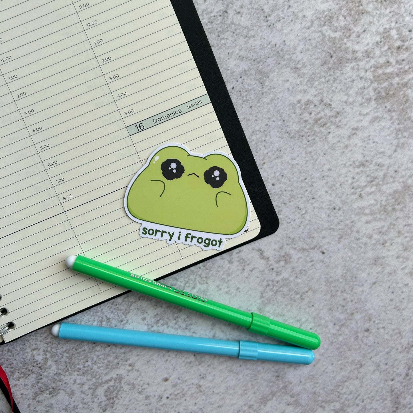 Sorry I frogot frog die cut sticker | bujo | cute stationery | journaling sticker | vinyl sticker | laptop sticker | relatable puns