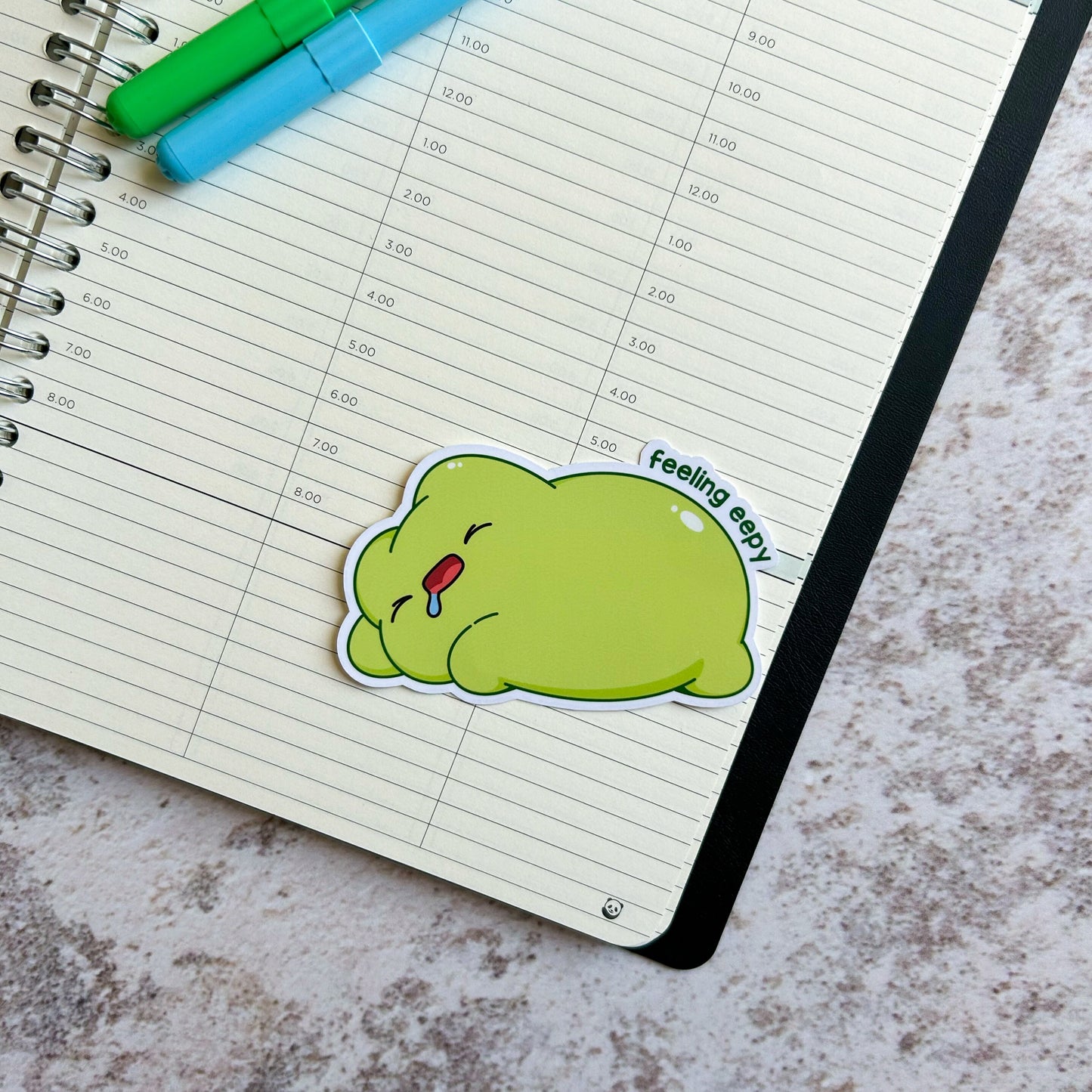 Feeling eepy frog die cut sticker | bujo | cute stationery | journaling sticker | vinyl sticker | laptop sticker