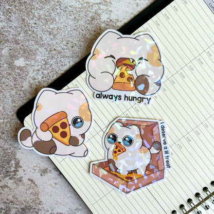 Cat bundle holographic die cut stickers | bujo | cute stationery | journaling sticker | vinyl sticker | laptop sticker | journaling supplies