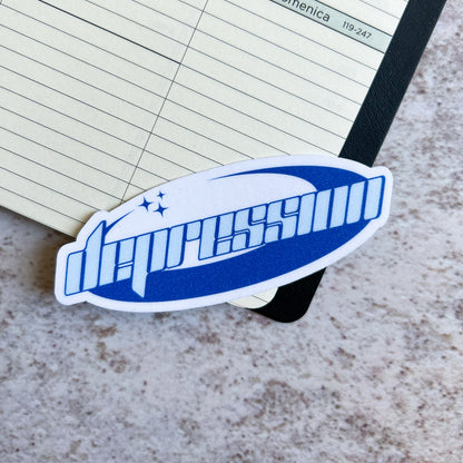 Depression die cut sticker | glitter sticker | bujo | cute stationery | journaling sticker | vinyl sticker | laptop sticker | Y2K sticker
