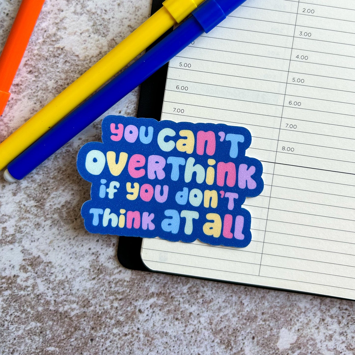 Can't overthink die cut sticker | glitter sticker | bujo | cute stationery | journaling sticker | vinyl sticker | laptop sticker | quote