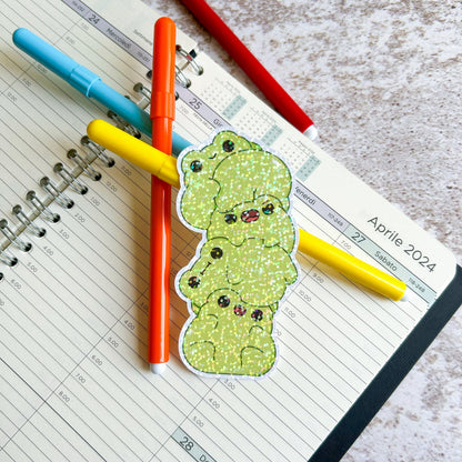 Frog tower die cut holographic sticker | bujo | cute stationery | journaling sticker | vinyl sticker | laptop sticker