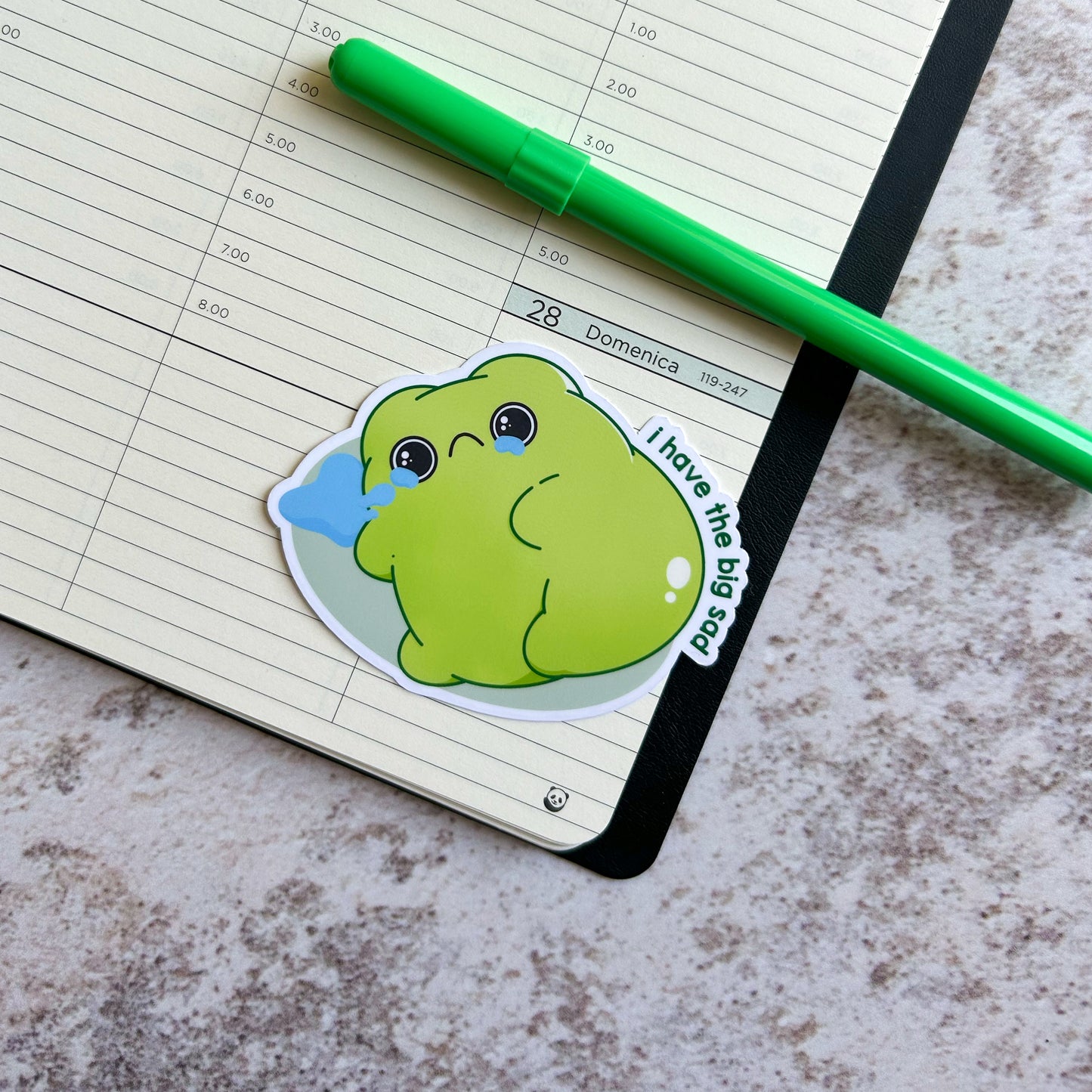 I have the big sad frog die cut sticker | bujo | cute stationery | journaling sticker | vinyl sticker | laptop sticker
