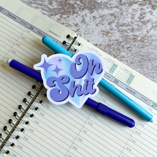 Oh shit die cut sticker | glitter sticker | bujo | cute stationery | journaling sticker | vinyl sticker | laptop stickers | quote